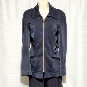 Y2K a.b.s. California Black Stretch Zipper Jacket Made in U.S.A. (S)